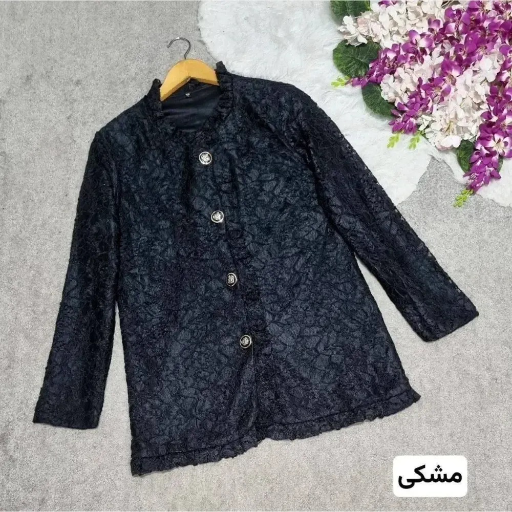 کت مانتویی گیپور زنانه درجه یک آستردار رنگ سبز مشکی نسکافه ای سایز 1 و 2