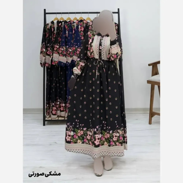 پیراهن ساحلی لاله فلور نخ درجه یک فری سایز دکمه دار