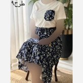 ست تیشرت و دامن پنبه درجه یک و تمام نخ فری سایز زنانه