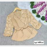 شومیز زنانه مجلسی مازراتی و گیپور مدل گلوریا رنگ بندی متنوع