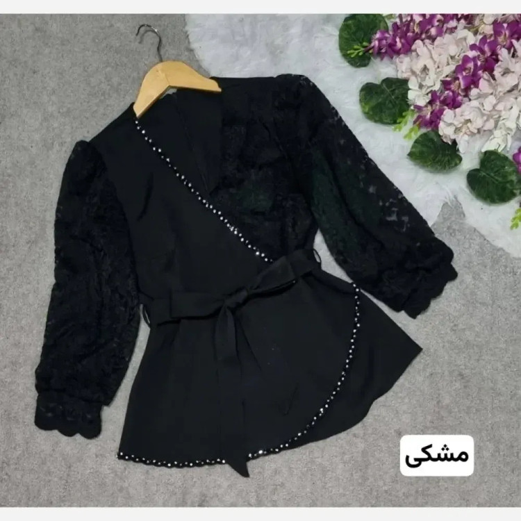 شومیز زنانه مجلسی مازراتی و گیپور مدل گلوریا رنگ بندی متنوع