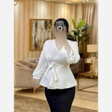 شومیز زنانه مجلسی مازراتی و گیپور مدل گلوریا رنگ بندی متنوع