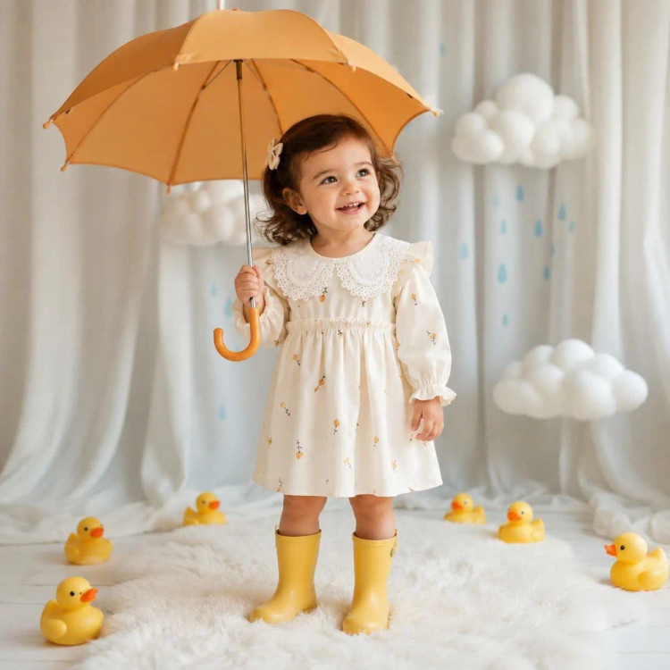 بادی دامندار مجلسی نوزادی دخترانه پیراهن گل گلی پنبهای