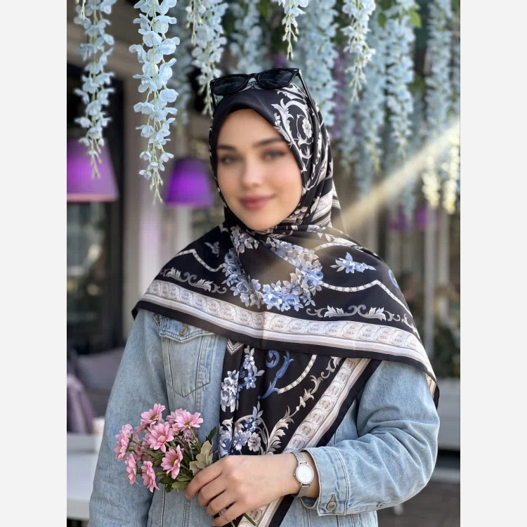 روسری ابریشم ساتن مجلسی