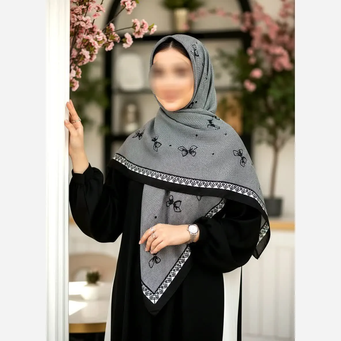 روسری طرحدار نخی درجه یک