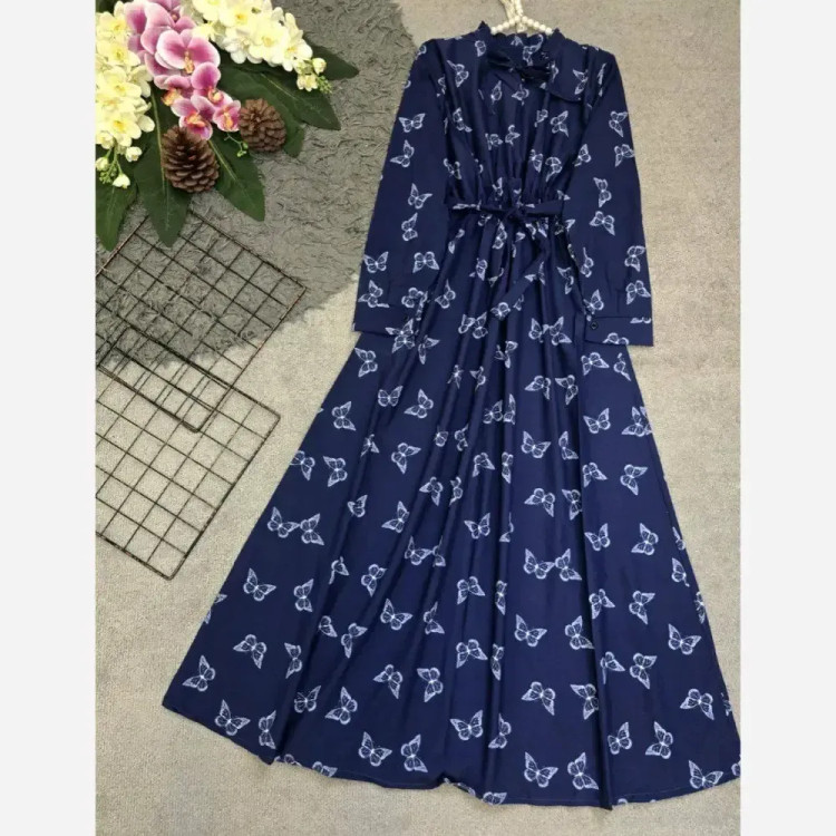پیراهن زنانه پریدخت جنس بوگاتی رنگ مشکی سورمه ای موکا سایز فری 36 تا 46