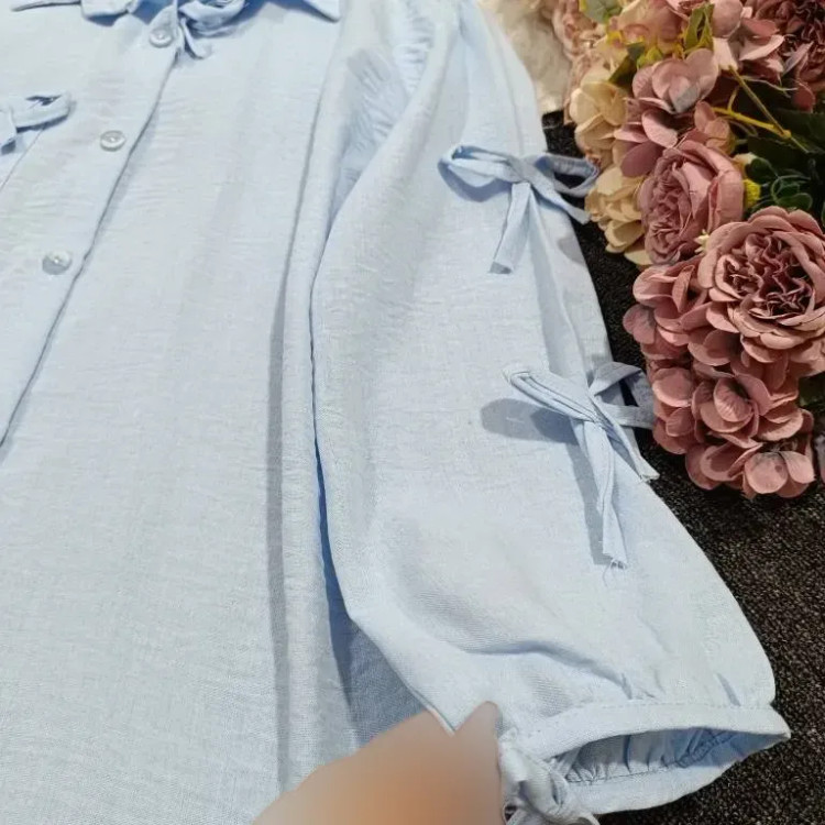 شومیز مانتویی تینا جنس ینزی درجه یک فری سایز