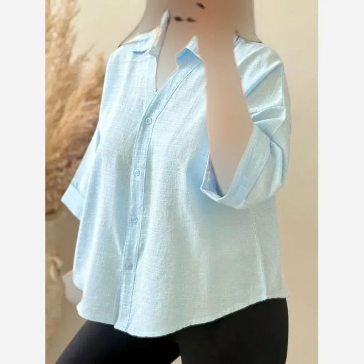 شومیز باکسی لنین اسلب شیشهای نگینی فری سایز