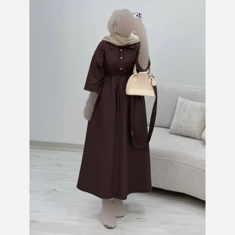 پیراهن لنین سالومه زنانه بلند رنگی سایز فری مناسب بارداری و شیردهی
