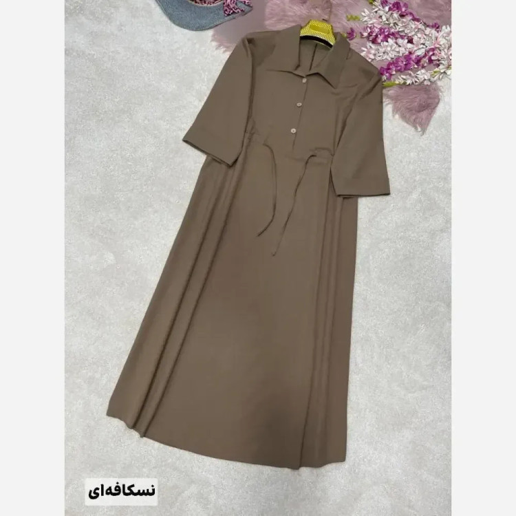 پیراهن لنین سالومه زنانه بلند رنگی سایز فری مناسب بارداری و شیردهی