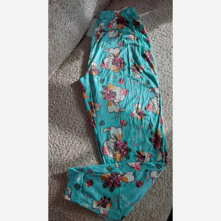 شلوار راحتی طرح عروسکی زنانه برند لیدی سایز 36 تا 48 پارچه خنک و لطیف