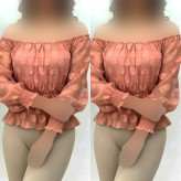 شومیز ستاره تور آستر دار گلبهی فری سایز