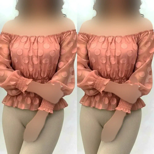 شومیز ستاره تور آستر دار گلبهی فری سایز
