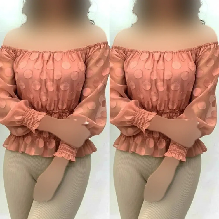 شومیز ستاره تور آستر دار گلبهی فری سایز