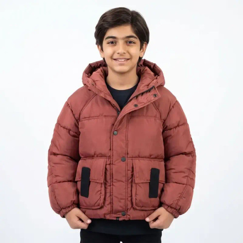کاپشن باکسی پسرانه آجری