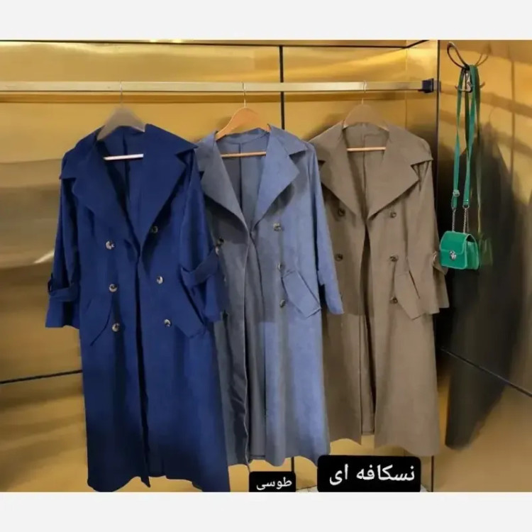 مانتو پاییزه سلین مخمل کبریتی ریز فری تا 48 زنانه قد 115 کمربنددار جیب دار