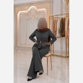 ست سمیه بزایاق ریزشی زنانه رنگبندی متنوع فری سایز تا 46 قد مانتو 65 قد شلوار 105
