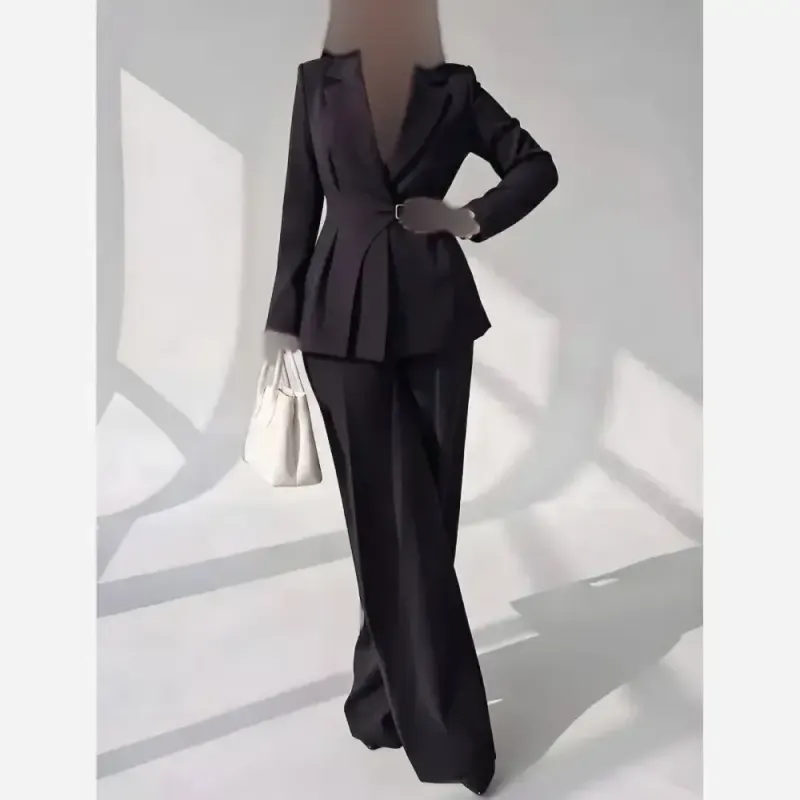 کت شلوار سگک دار پینترستی کرپ مازراتی در رنگبندی متنوع و سایزبندی 1 و 2