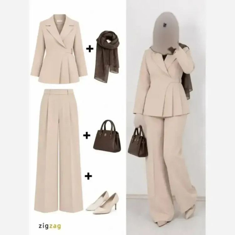 کت شلوار سگک دار پینترستی کرپ مازراتی در رنگبندی متنوع و سایزبندی 1 و 2