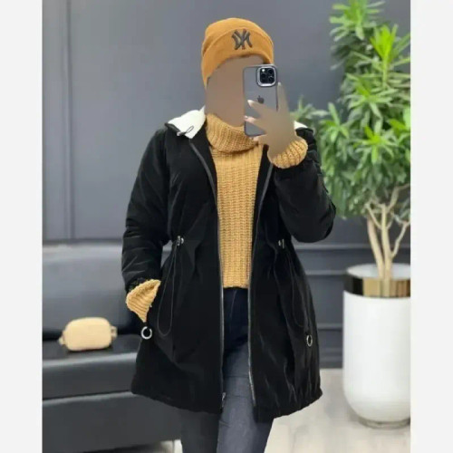 کاپشن سیلیکونی داخل ببعی زنانه لیوسا مشکی فری سایز 38 تا 46
