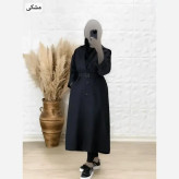 مانتو دانشجویی نانسی پرشین مکانیک اعلا مشکی سرمه ای سایز 36 تا 50