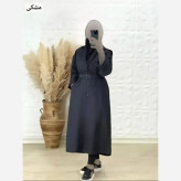 مانتو دانشجویی نانسی پرشین مکانیک اعلا مشکی سرمه ای سایز 36 تا 50