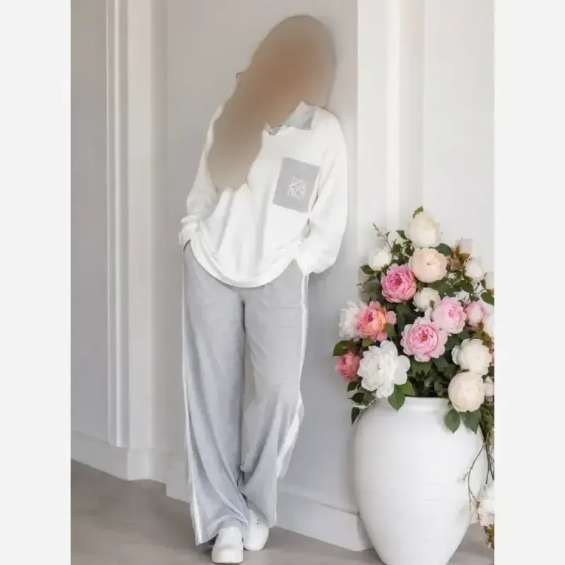 ست بلوز شلوار لونا گلکسی نخ پنبه سایز فری 38 تا 48