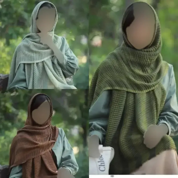 شال حصیری نخی زنانه ابعاد 75 در 175 رنگ بندی متنوع