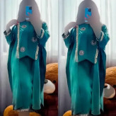 ست مانتو و دامن خلیجی ابرو بادی سبز تیره سایز فری سایز