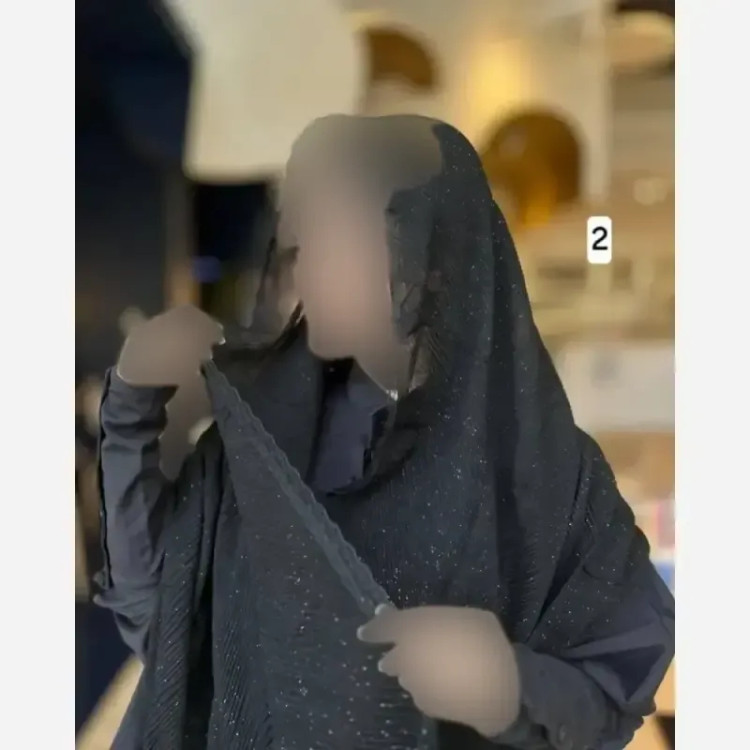 شال درختی نگین مشکی لب دانتل مجلسی فری سایز
