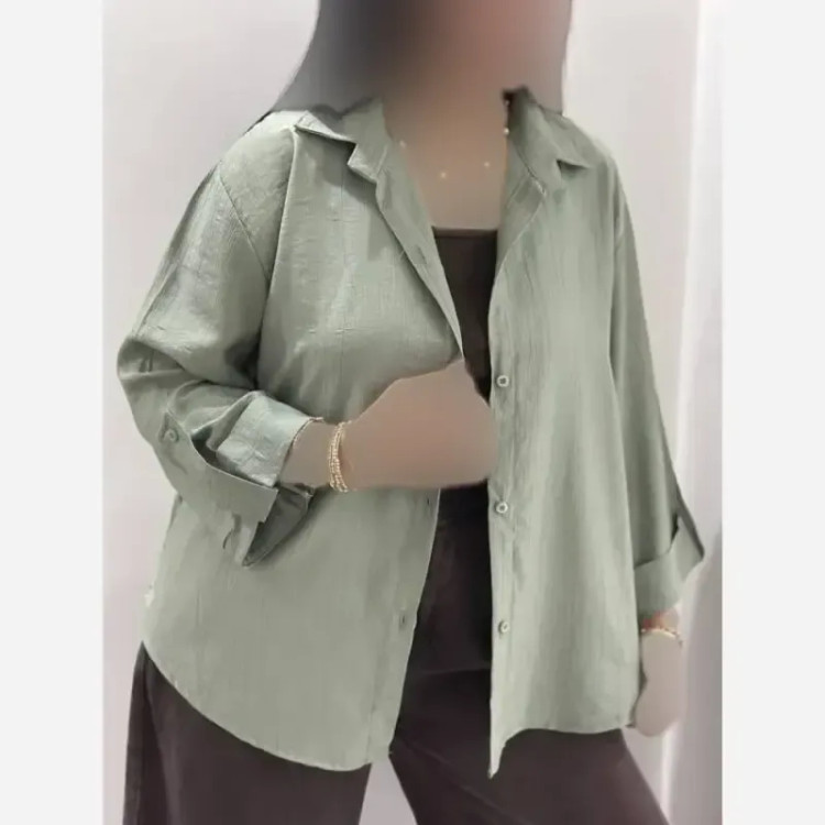 شومیز زنانه جنس ان آر گازوئیلی خنک تابستانی فری سایز