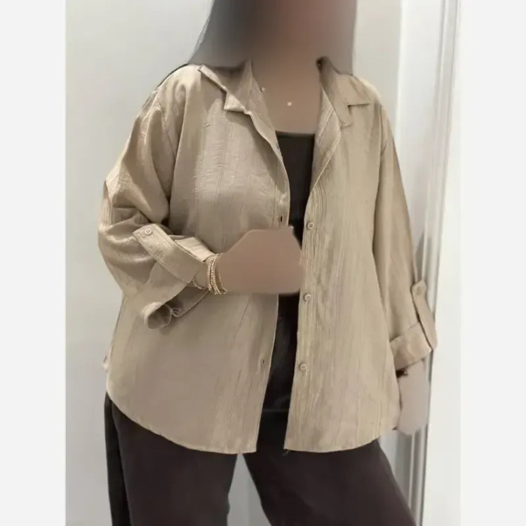 شومیز زنانه جنس ان آر گازوئیلی خنک تابستانی فری سایز