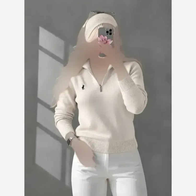 پلوشرت نیم زیپ بافت زنانه فری سایز تا 48