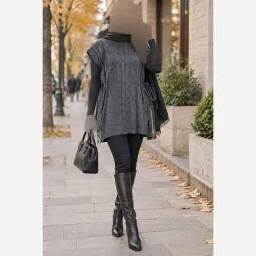 وست بافت زنانه مدل بغل بندی فری سایز