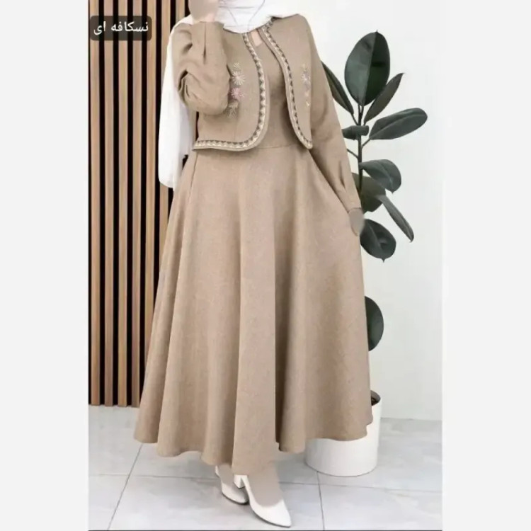 ست کت سارافون گلدوزی ژیوا جنس تافته شاینی فری سایز 36 تا 46