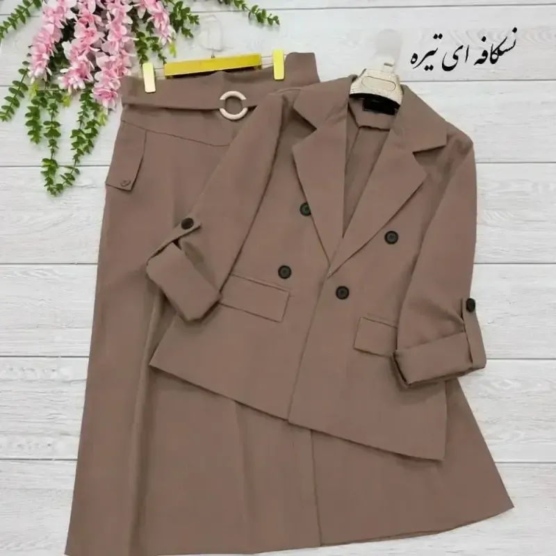 کت و شلوار زنانه مدل نیکی جنس لینن