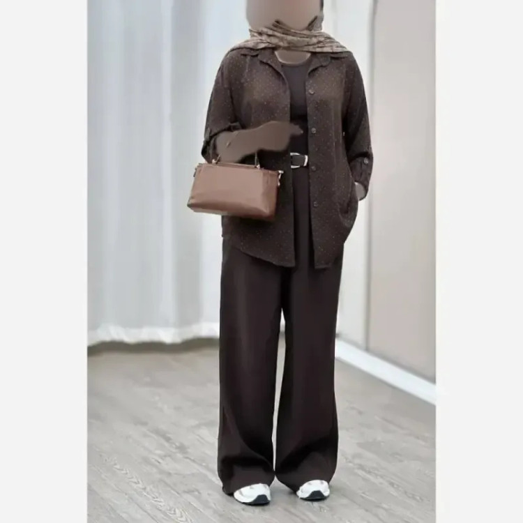 شومیز نگین دار سایز بزرگ جنس پری
