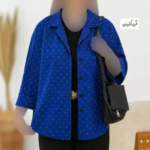 شومیز نگین دار سایز بزرگ جنس پری