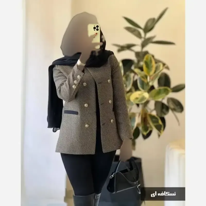 کت فوتر زنانه مدل نگاه رنگ مشکی و شکلاتی سایز یک و دو