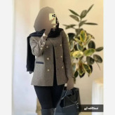 کت فوتر زنانه مدل نگاه رنگ مشکی و شکلاتی سایز یک و دو