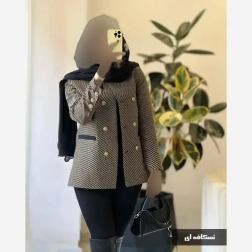 کت فوتر زنانه مدل نگاه رنگ مشکی و شکلاتی سایز یک و دو