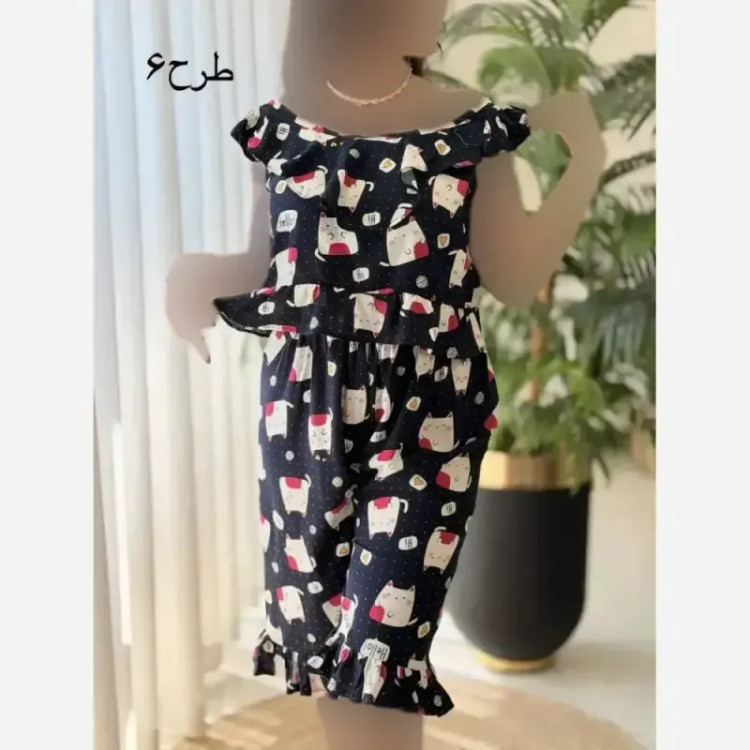 ست تاپ و شلوارک ماریا تمام نخ فری سایز 36 تا 46