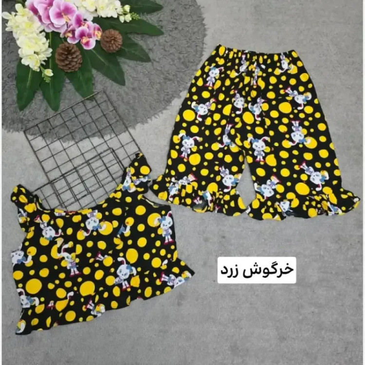 ست تاپ و شلوارک ماریا تمام نخ فری سایز 36 تا 46