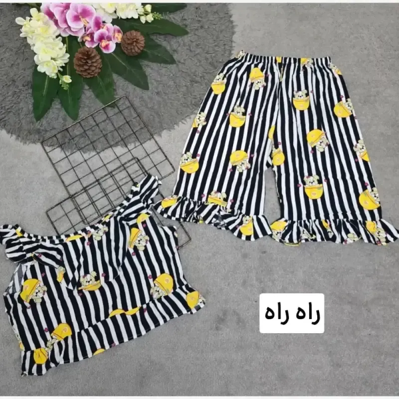 ست تاپ و شلوارک ماریا تمام نخ فری سایز 36 تا 46