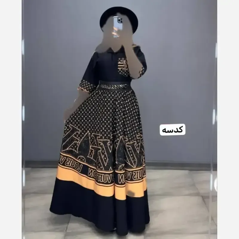 ست ست شومیز و دامن بوگاتی زنانه سایز بزرگ و معمولی