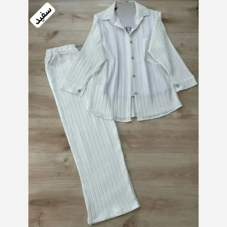 ست شومیز و شلوار نیکا جنس آیوا درجه یک سایز 38 تا 48