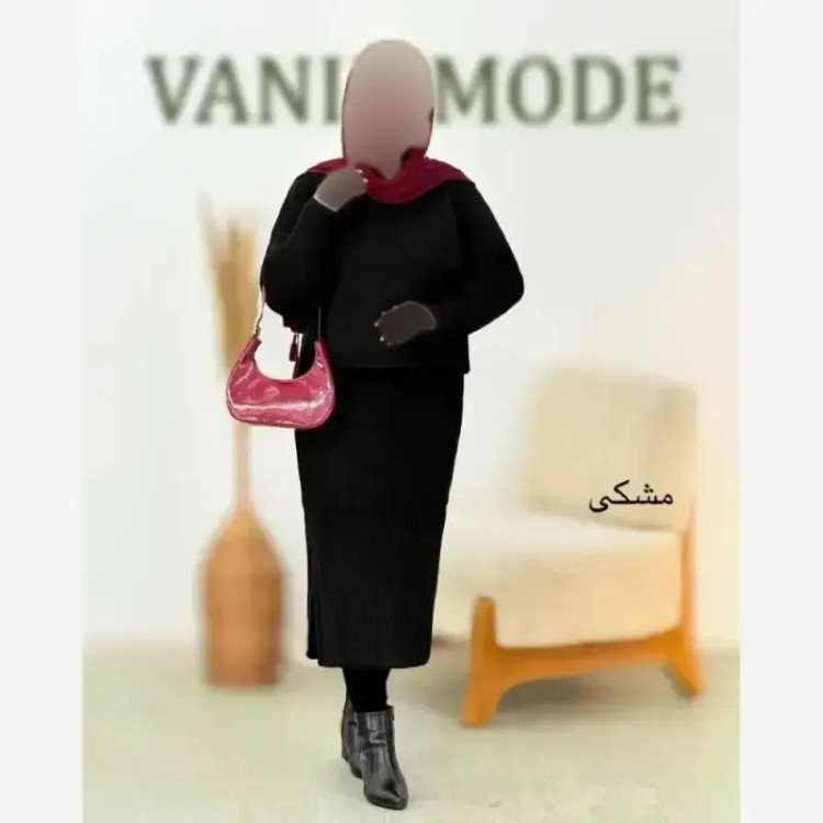 ست دو تیکه سارافون و رویی بافت با کیفیت فری سایز 36 تا 46
