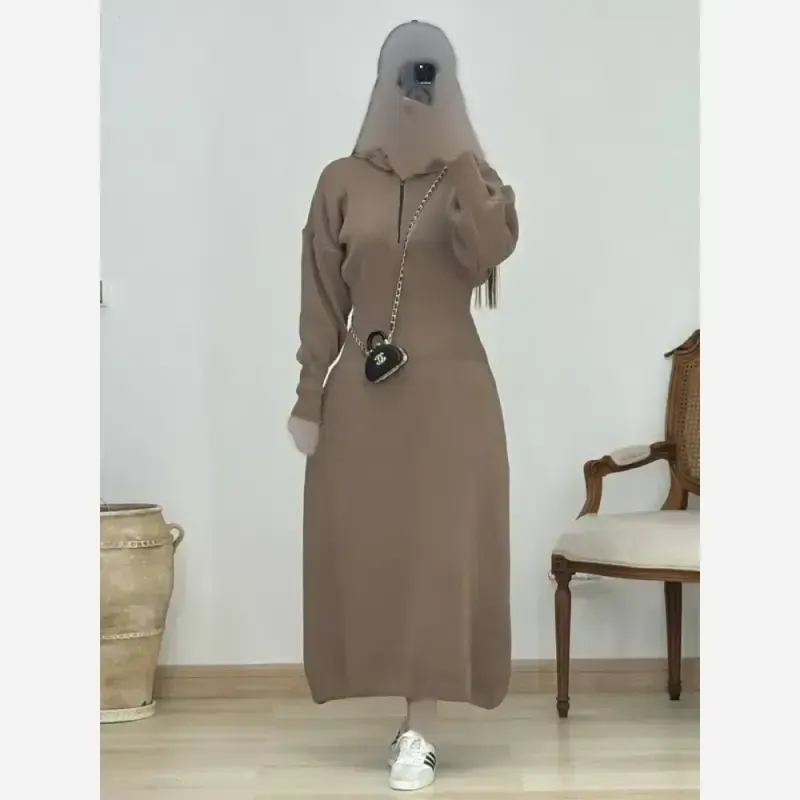 کفتان بافت زنانه طرح ساعت شنی فری سایز رنگ ذغالی و طوسی