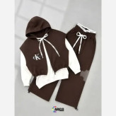 ست سه تیکه دخترانه دورس و وست و شلوار دو نخ پنبه لاکرادار