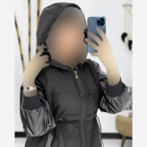 کاپشن نیکا مموری پشم شیشه زنانه فری سایز 36 تا 46 مشکی قد 90 کمرگت دار آستر دارد کلاه جدا نمیشود قواره دار